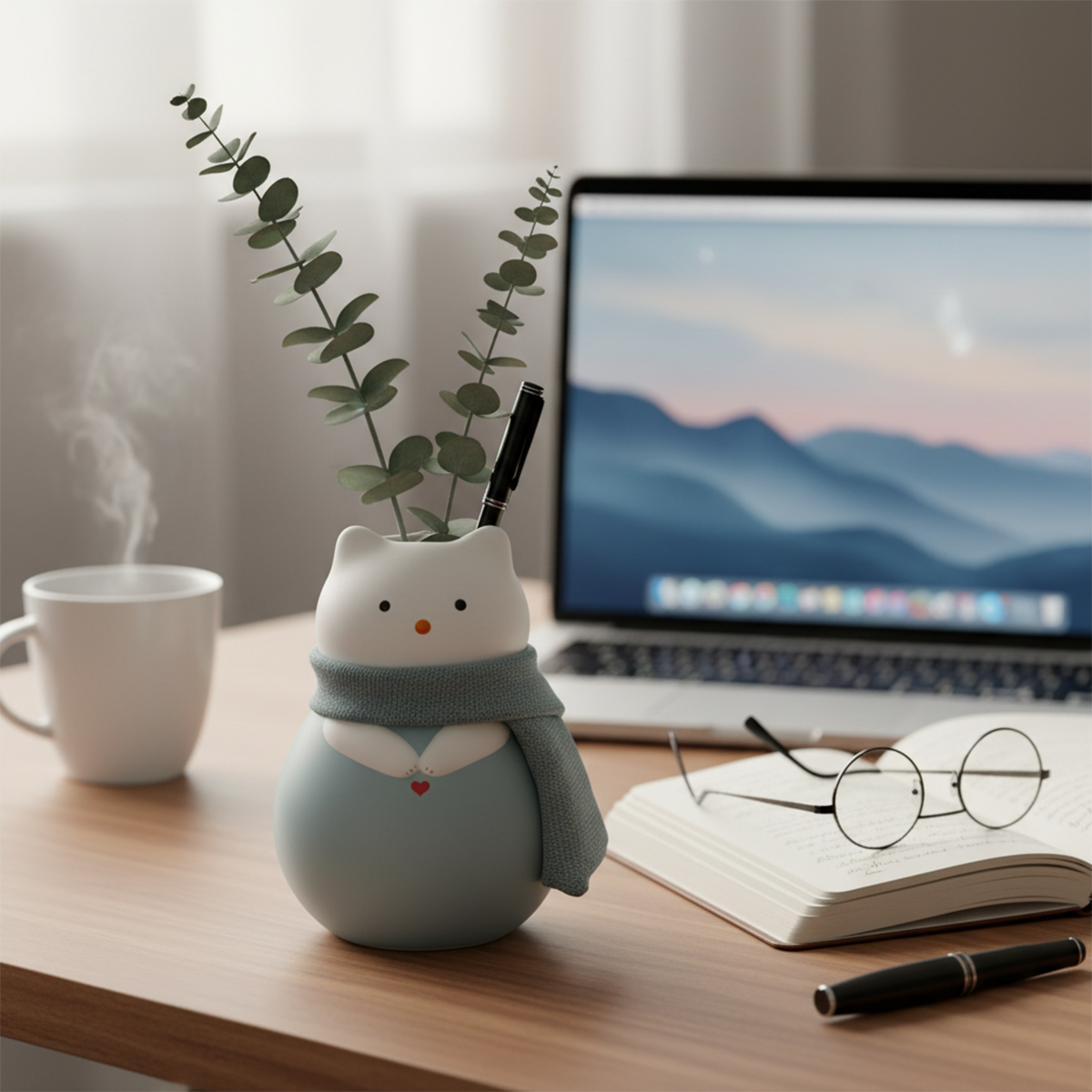 🔥Hot Sale 49%OFF - The "Cozy Kitty" Ceramic Vase – A Little Hug for Your Home 🐱💙