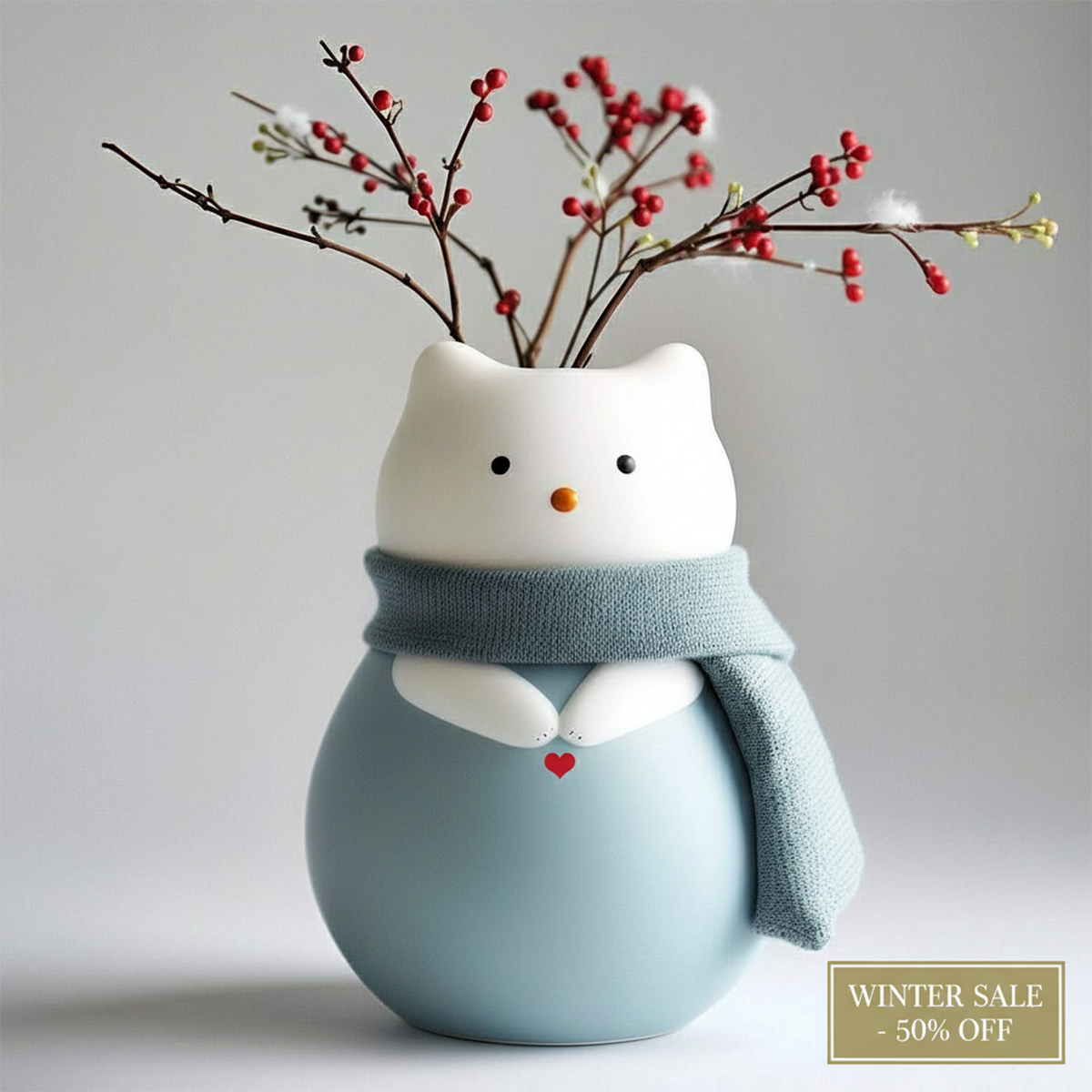 🔥Hot Sale 49%OFF - The "Cozy Kitty" Ceramic Vase – A Little Hug for Your Home 🐱💙