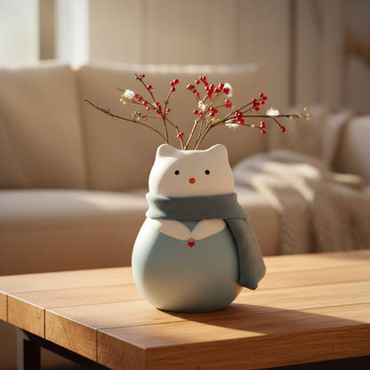 🔥Hot Sale 49%OFF - The "Cozy Kitty" Ceramic Vase – A Little Hug for Your Home 🐱💙