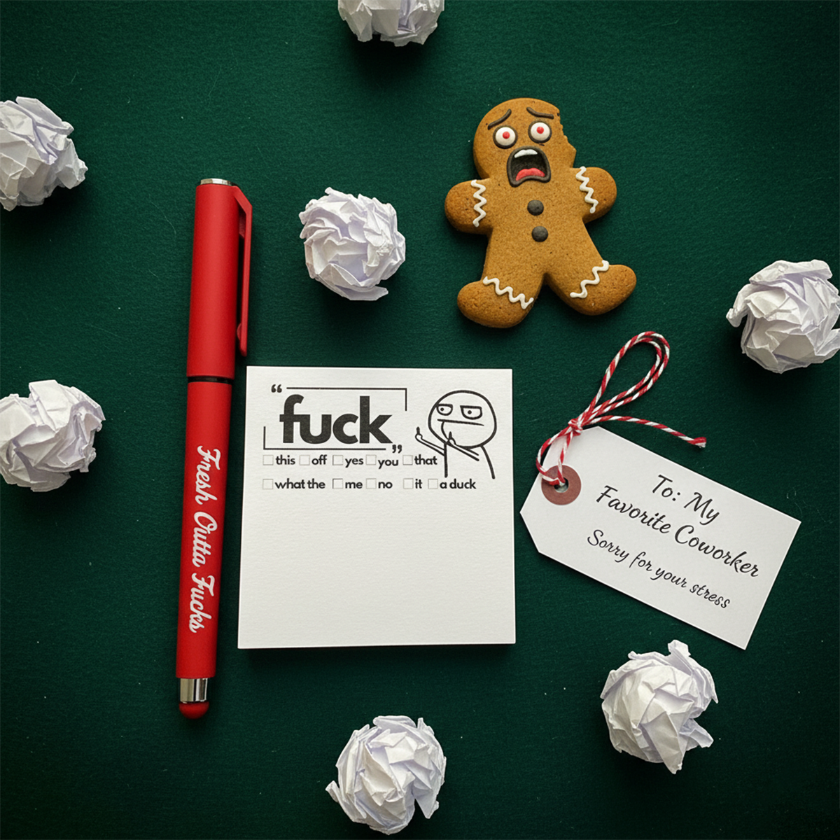 💥Last Day Promotion 49%OFF💝 【Office Spokesperson】Mental Checkout Bundle | Fresh Outta Fucks Stress-Relief Ballpoint Pen + Rant Pad