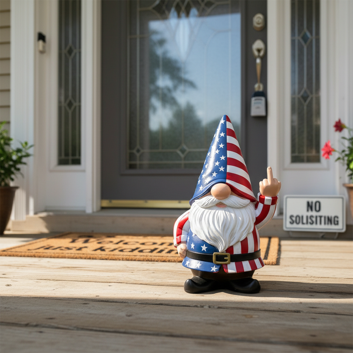 🔥Hot Sale 49% OFF -The Grumpy Guardian: Rude Middle Finger Gnome (Classic & Patriot Editions)