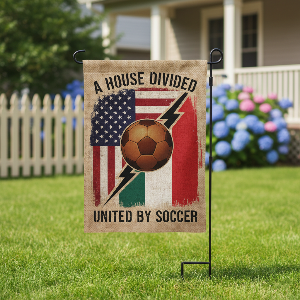"House Divided, United by Soccer" - 2026 World Cup Edition Premium Garden Flag