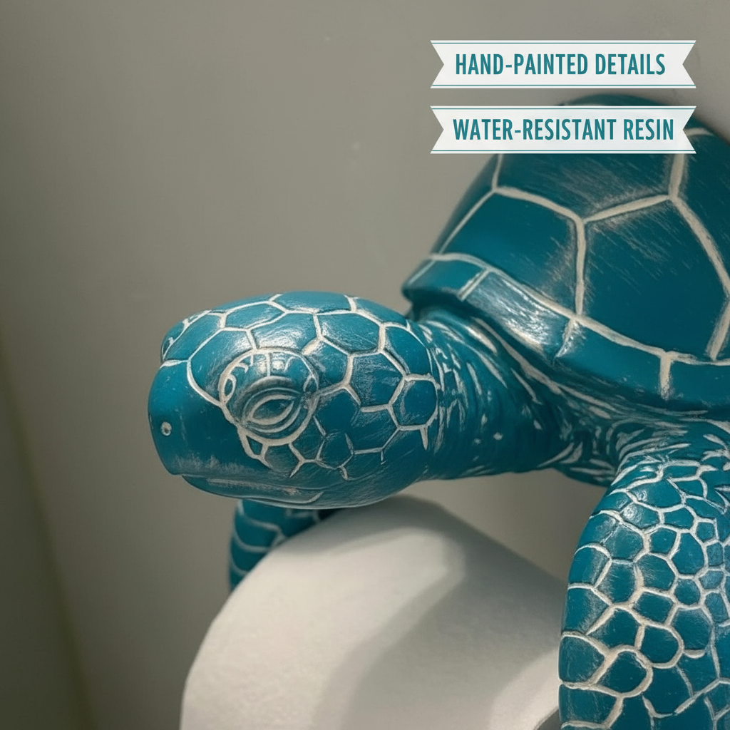 Coastal Ocean Sea Turtle Toilet Paper Holder | Wall-Mounted Bathroom Decor