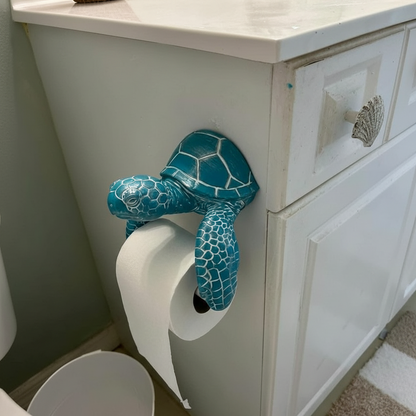 Coastal Ocean Sea Turtle Toilet Paper Holder | Wall-Mounted Bathroom Decor