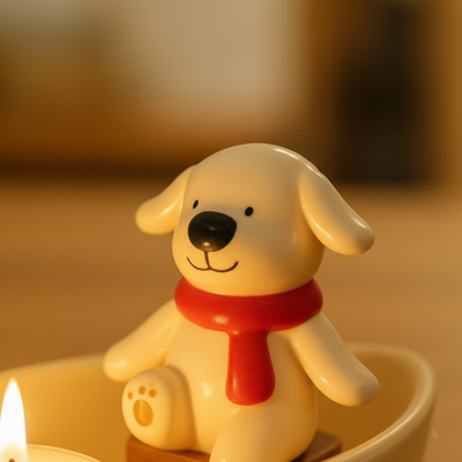 Cozy Companion Dog & Boat Ceramic Tealight Holder