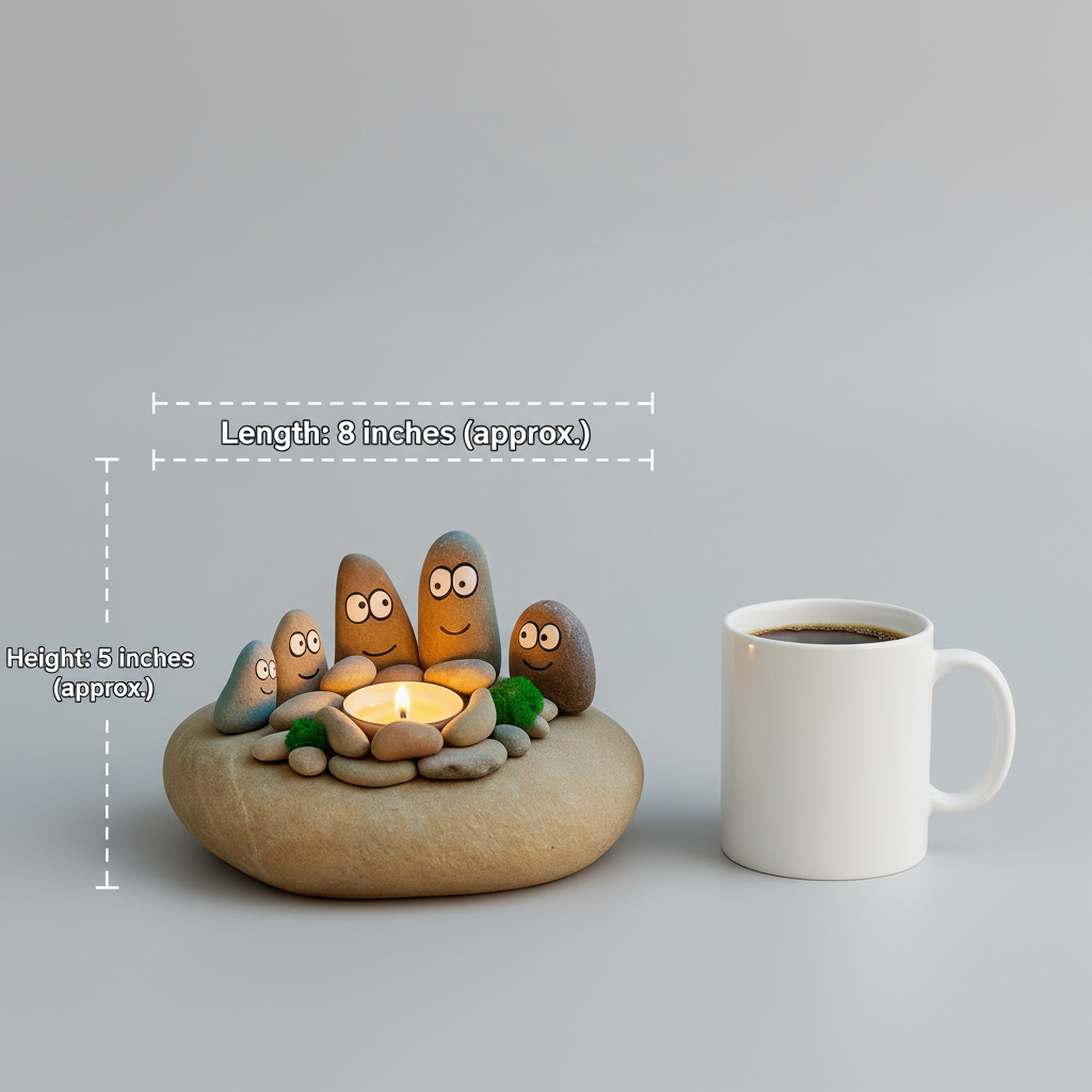 The "Pebble Family" Campfire Tealight Holder – Cozy Faux Stone Centerpiece