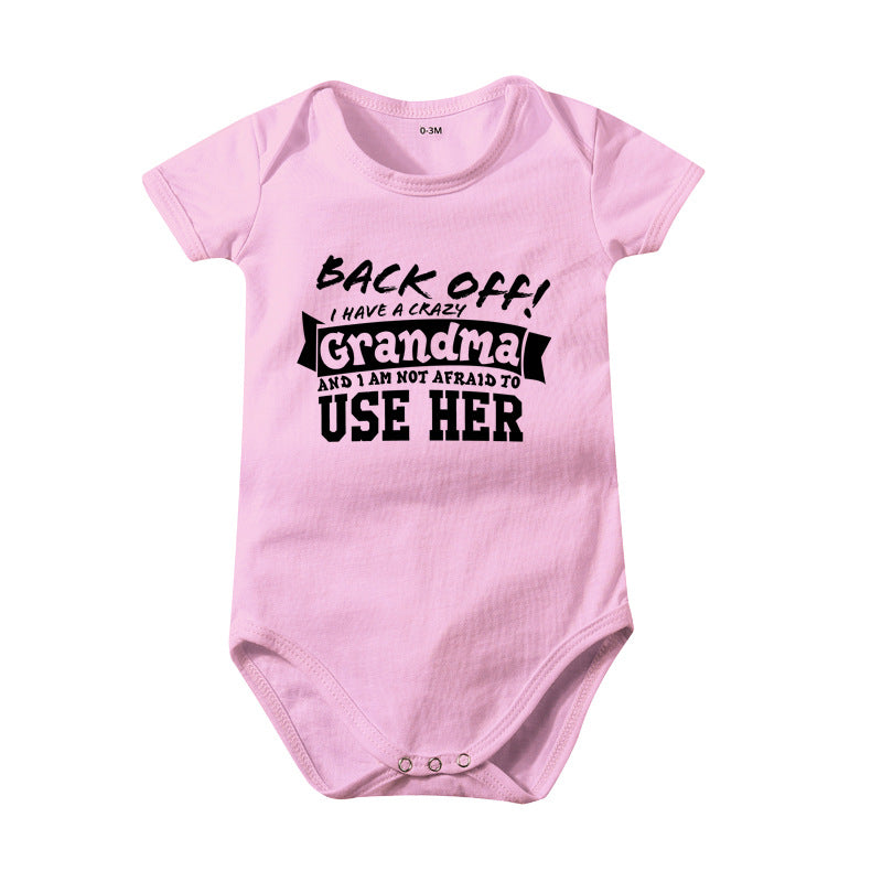 🔥Hot Sale 49% off🌟👶 "Back Off! I Have a Crazy Grandpa" Cute Cotton Baby Bodysuit