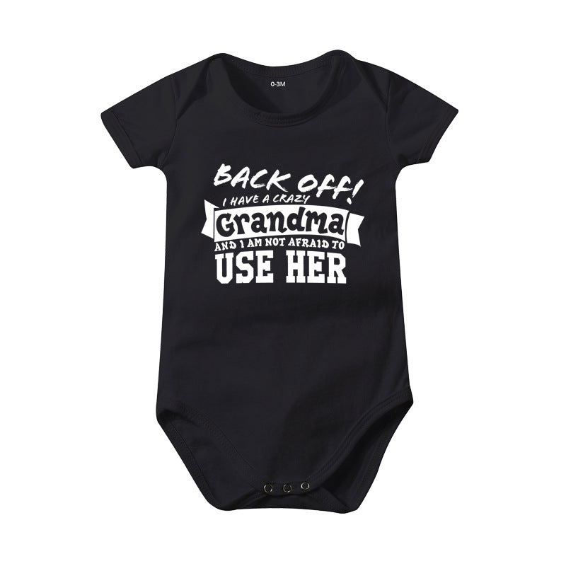 🔥Hot Sale 49% off🌟👶 "Back Off! I Have a Crazy Grandpa" Cute Cotton Baby Bodysuit