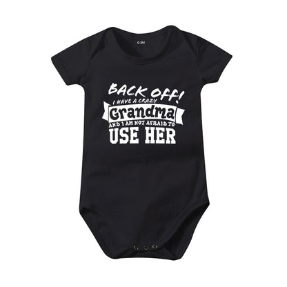 🔥Hot Sale 49% off🌟👶 "Back Off! I Have a Crazy Grandpa" Cute Cotton Baby Bodysuit