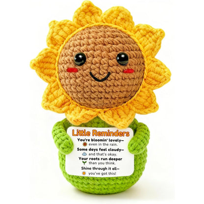 🌻The "Pocket Sunshine" Emotional Support Crochet Sunflower | Motivational Desk Buddy & Uplifting Gift
