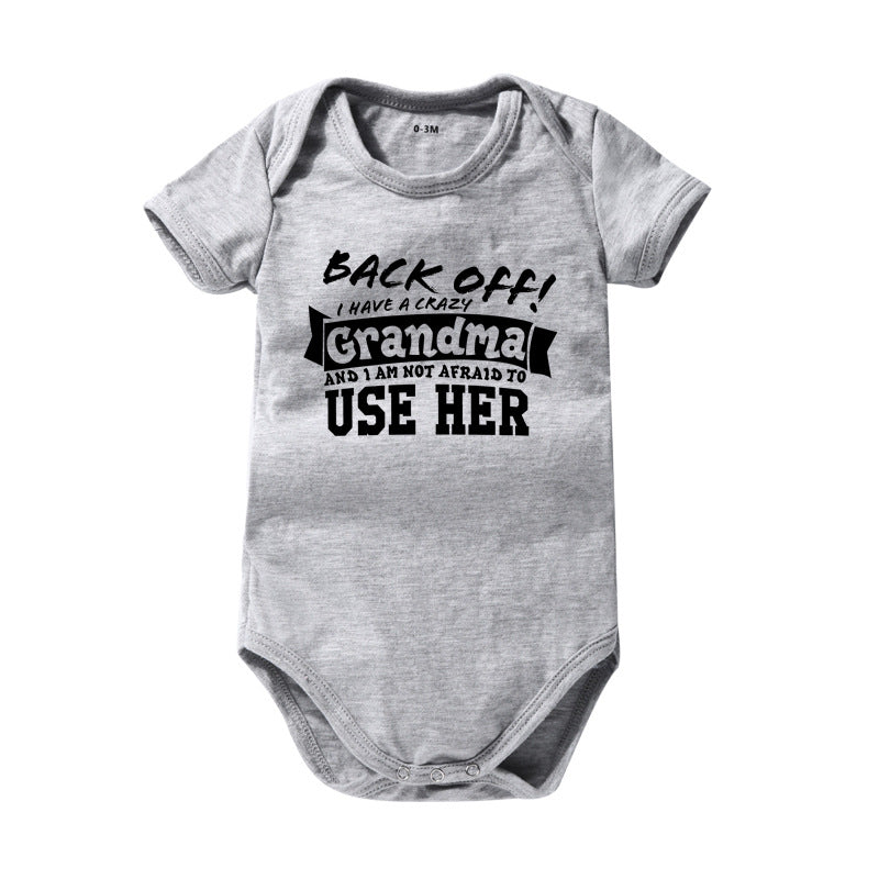 🔥Hot Sale 49% off🌟👶 "Back Off! I Have a Crazy Grandpa" Cute Cotton Baby Bodysuit