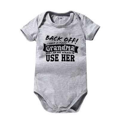 🔥Hot Sale 49% off🌟👶 "Back Off! I Have a Crazy Grandpa" Cute Cotton Baby Bodysuit