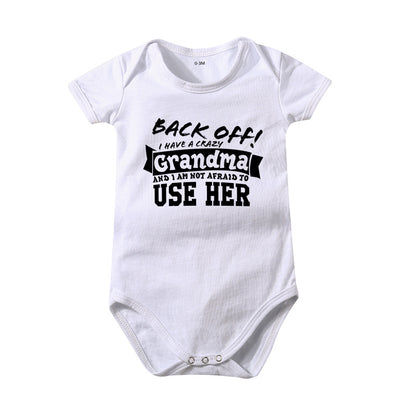 🔥Hot Sale 49% off🌟👶 "Back Off! I Have a Crazy Grandpa" Cute Cotton Baby Bodysuit