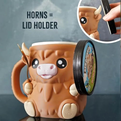 (🎁Last Day 60% OFF)🐮Ferdinand, the Highland Cow Ice Cream Pint Holder🍨🍦🍧