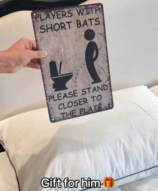 🚽 Funny “Short Bats” Bathroom Metal Sign