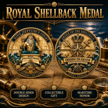 👑King Neptune’s Court – Crossing the Equator Commemorative Metal Medal