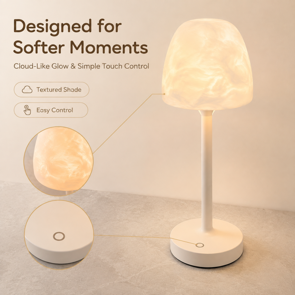 Aurora/Ocean Wave/Water Ripple Desk Lamp – 16-Color Ambient Table Lamp with Control