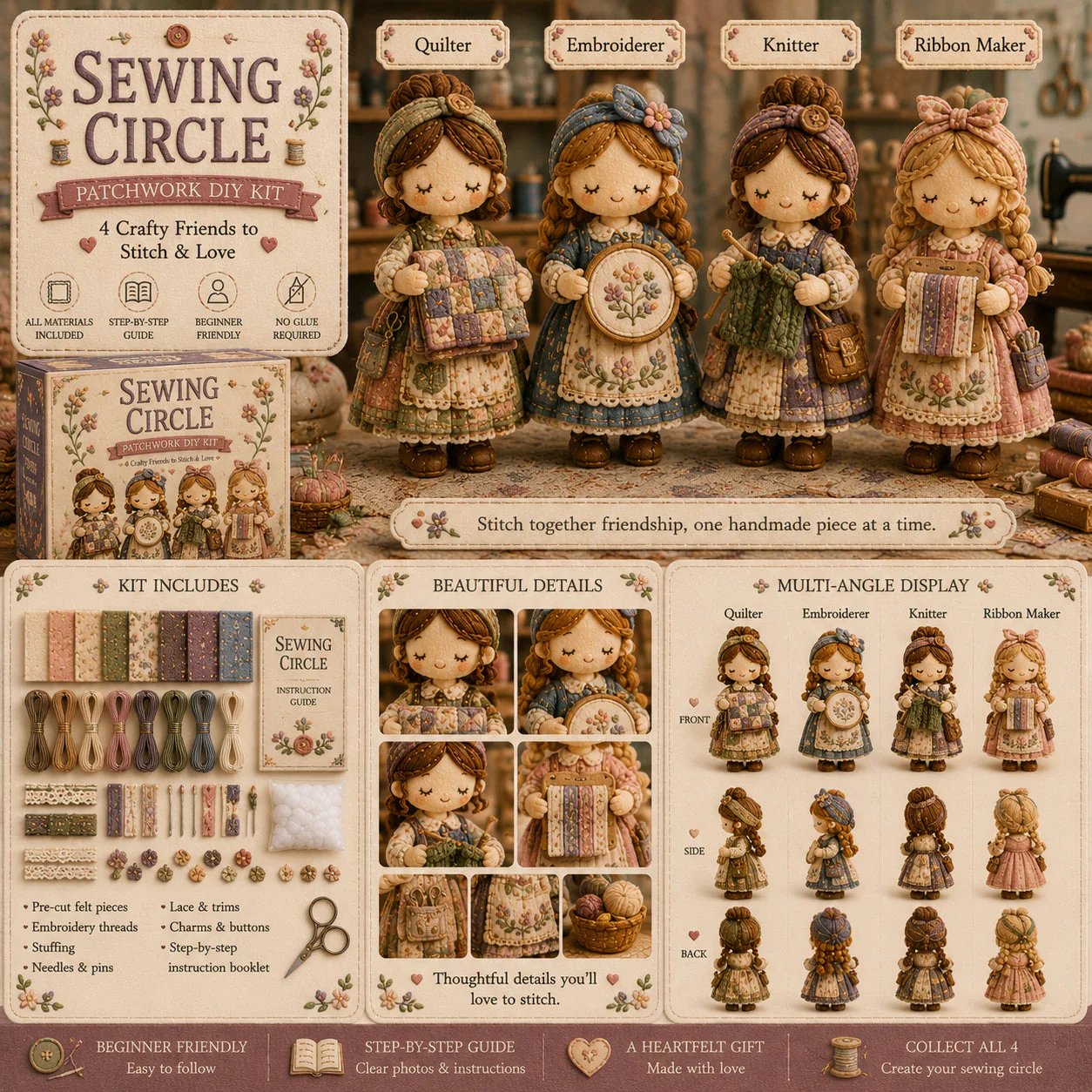 Last Day:49% OFF🧵 Tiny Worlds Collection – Patchwork DIY Kit Series