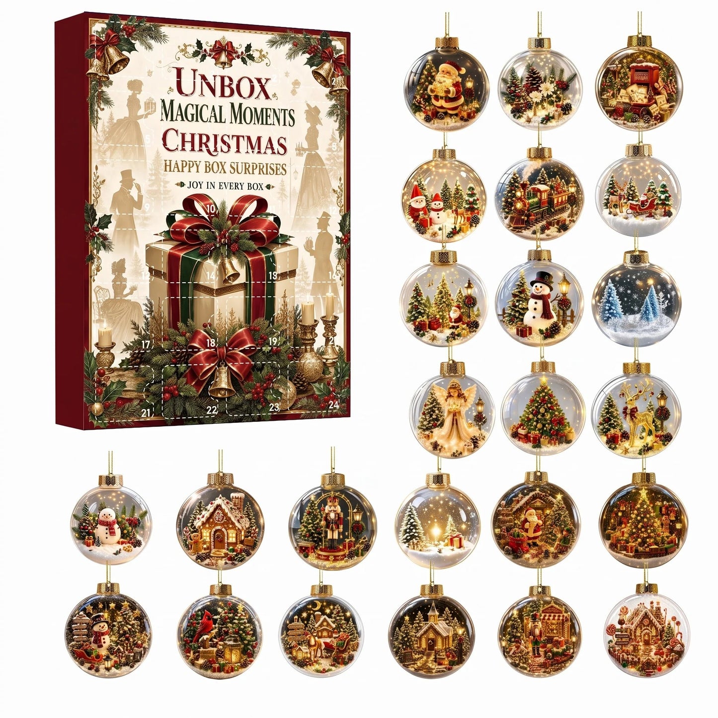 🎄 24-Day Christmas Mystery Ornament Advent Calendar