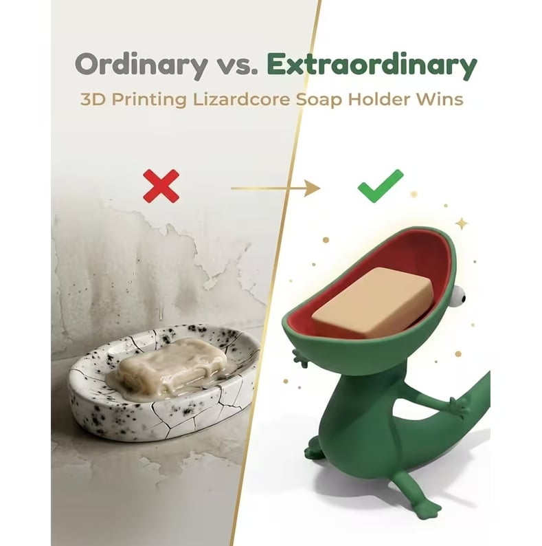 Cute Lizard Soap Holder Storage Shelf