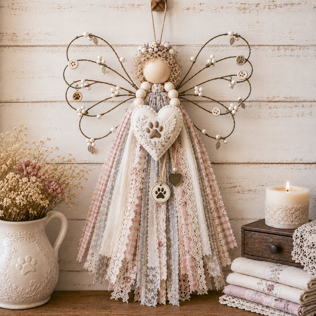 🔥LAST DAY 50% OFF - 🪽 Angel Fabric Hanging DIY Kit - Stitch a Little Blessing That Stays Forever