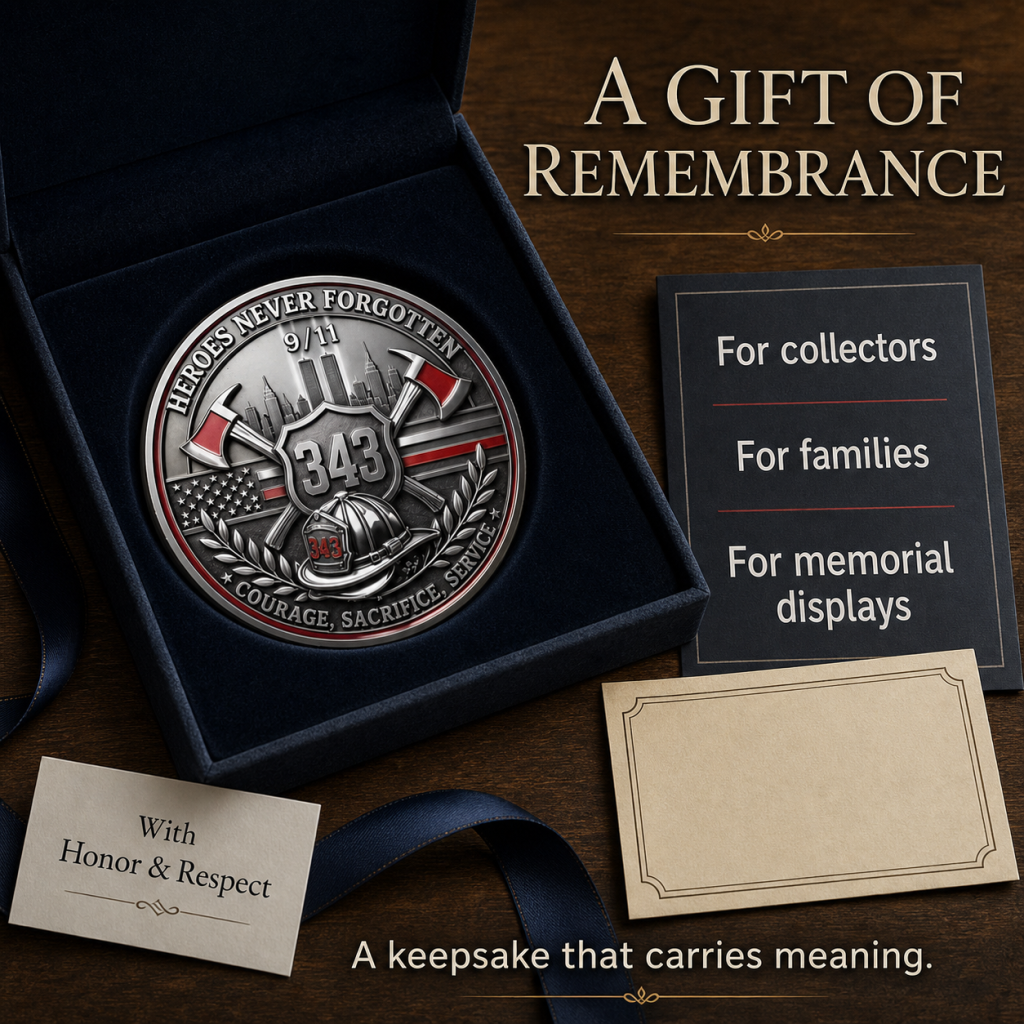 Never Forget 9.11.2001 First Responders Commemorative Metal Medal