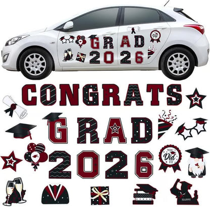 🎓 2026 Grad Car Magnets 🧲 – 30-Piece Set for Celebration Decor (Cars, Fridges & More)