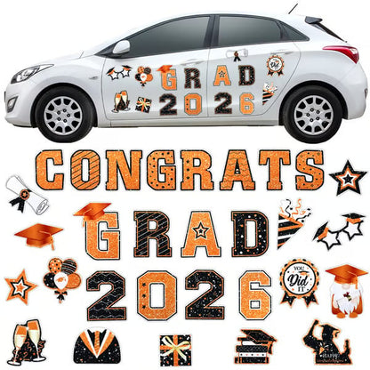 🎓 2026 Grad Car Magnets 🧲 – 30-Piece Set for Celebration Decor (Cars, Fridges & More)
