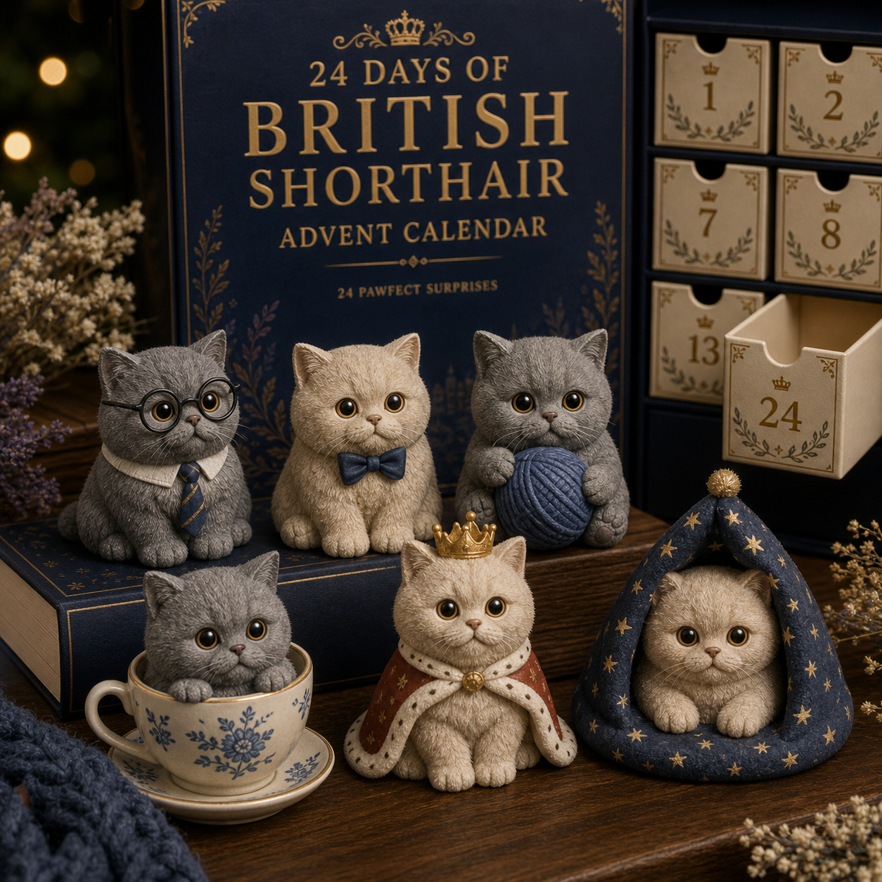 2026 British Shorthair Advent Calendar | 24-Day Festive Countdown Calendar