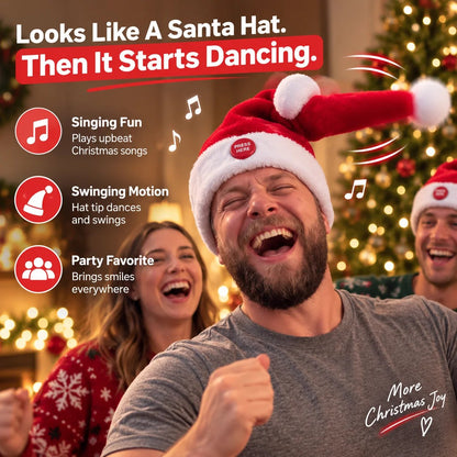 🎅 🤣 Singing & Dancing Santa Hat — Animated Christmas Party Hat(📦Buy 3 Free Shipping)