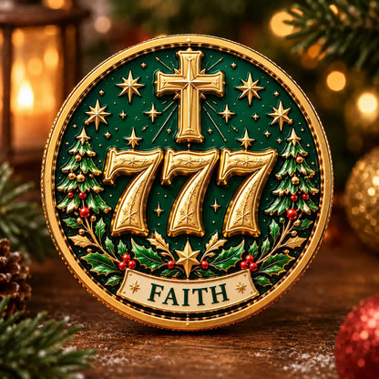 🎄✨ Lucky 777 Christmas Blessing Coin — Holiday Collectible Keepsake 🎁