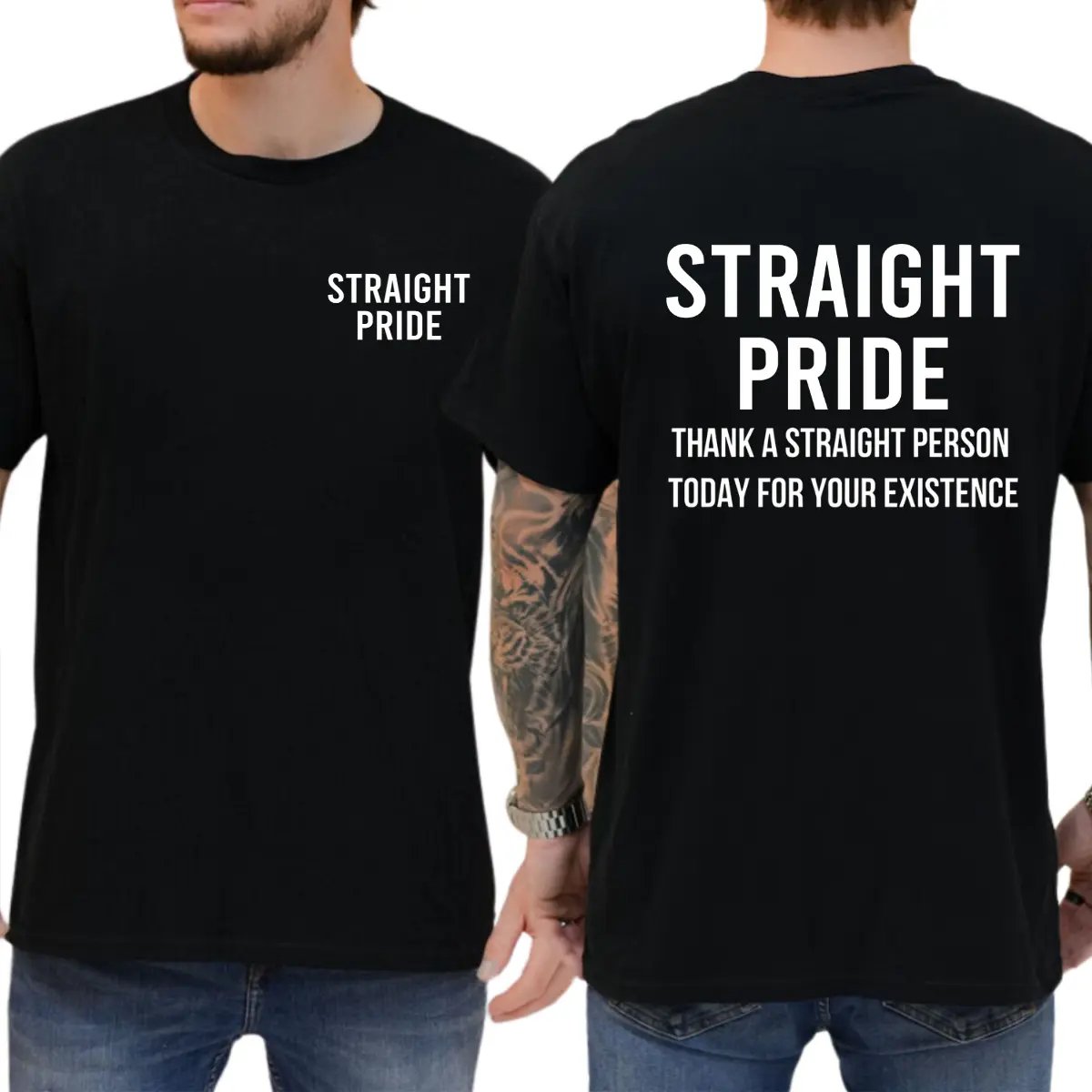🏆Last Day Promo: 67% OFF 👕😄 Straight Pride Graphic Tee – Funny Unisex Cotton T-Shirt