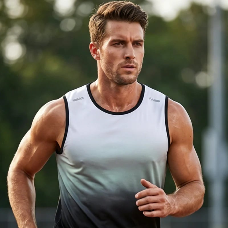 Men's gradient tank top – quick-drying, 3D fit, and breathable