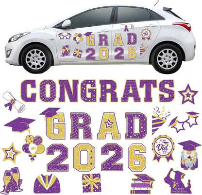 🎓 2026 Grad Car Magnets 🧲 – 30-Piece Set for Celebration Decor (Cars, Fridges & More)