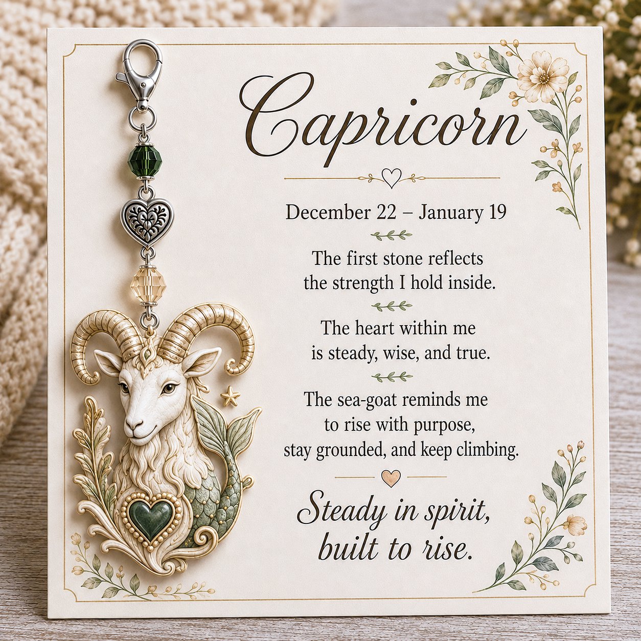 ✨  Commemorative keychains and cards featuring the birthstones of the 12 zodiac signs