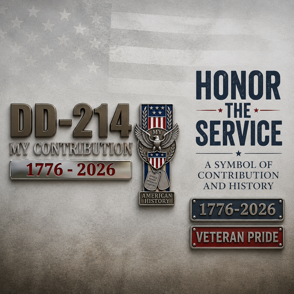 Veteran DD-214 Metal Car Emblem/Badge