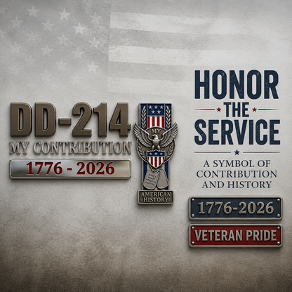 Veteran DD-214 Metal Car Emblem/Badge