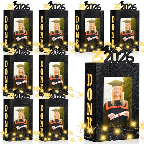 4/8Pcs Graduation Centerpieces for Class of 2026 Fit 4x6in Photo | Fillable Picture Box