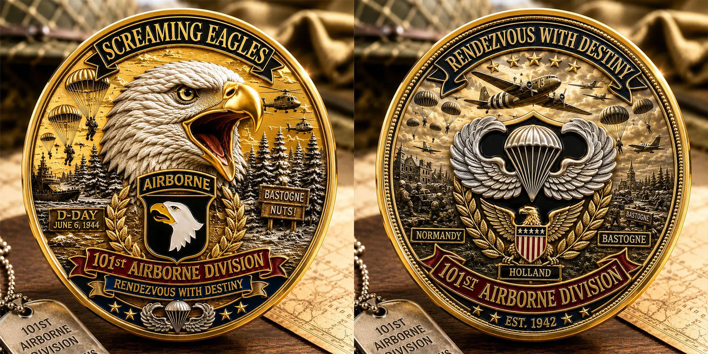 101st Airborne Division Commemorative Metal Medal