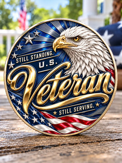 Still Standing U.S. Veteran Commemorative Medal – “Once a Veteran, Always a Hero” Patriotic Tribute Keepsake