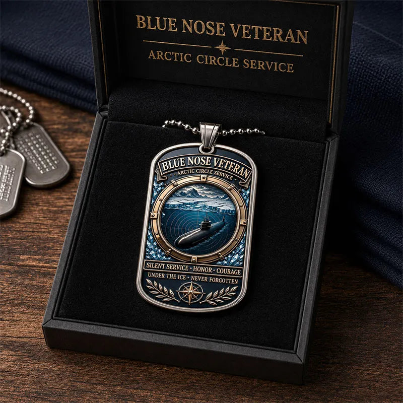 Blue Nose Veteran Dog Tag Necklace – Arctic Circle Service Submarine Tribute Pendant, Silent Service Military Keepsake Gift