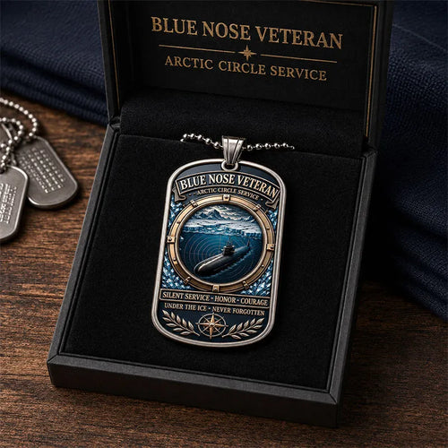 Blue Nose Veteran Dog Tag Necklace – Arctic Circle Service Submarine Tribute Pendant, Silent Service Military Keepsake Gift