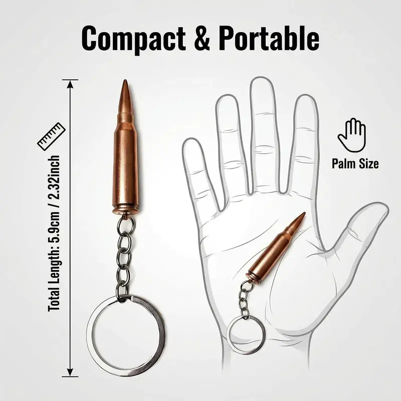 🔥Last Day 49% OFF-Army Style Metallic Bullet Keychain