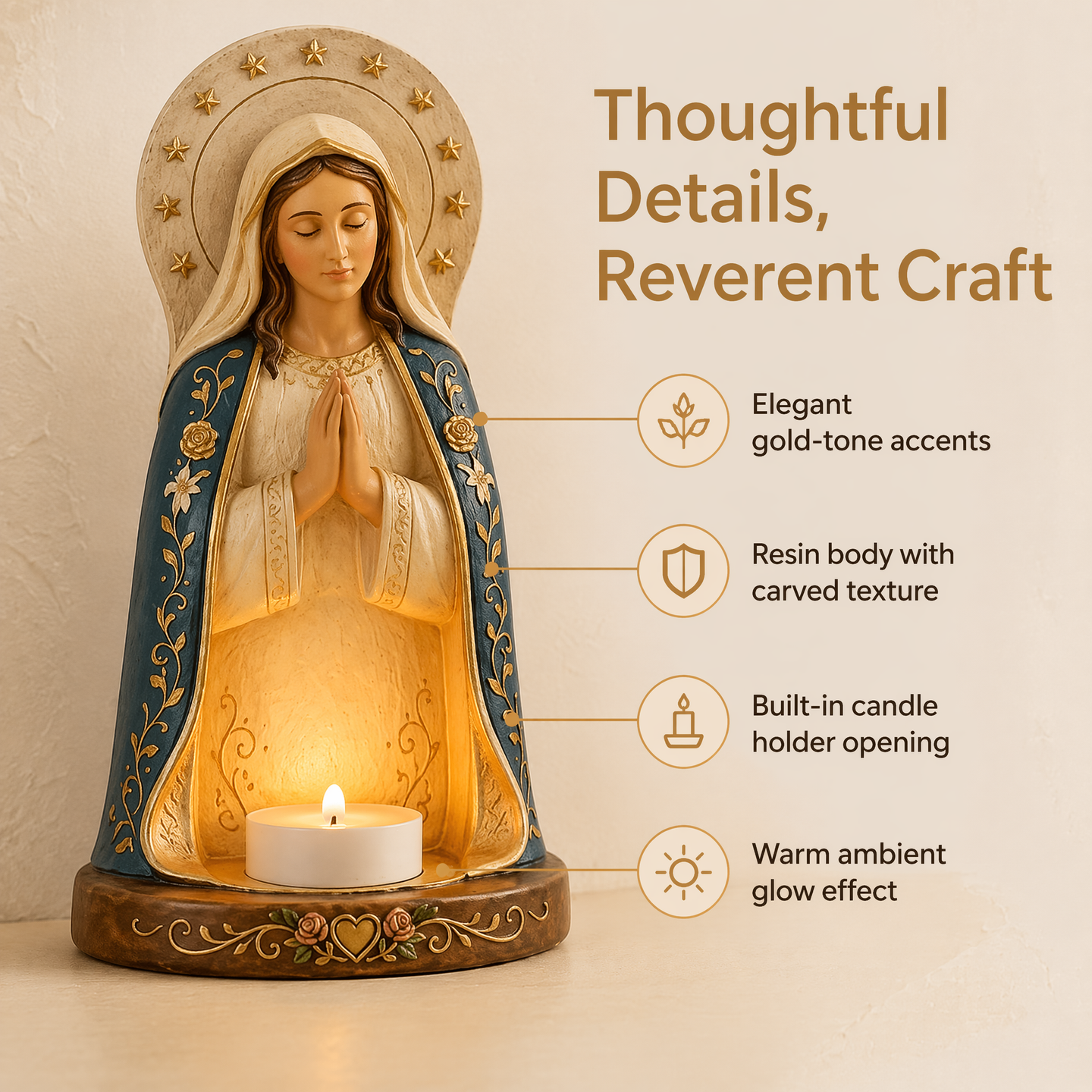 ✝️🕯Jesus & Virgin Mary Prayer Candle Holder