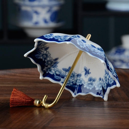 🍵5 Thousand Years Blue and White Porcelain Umbrella Tea Infuser Set