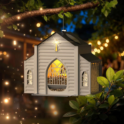 ✝️Last Day 49% OFF-🔥Church-Shaped Metal Solar Bird Feeder🎁Buy 2 Free Shipping