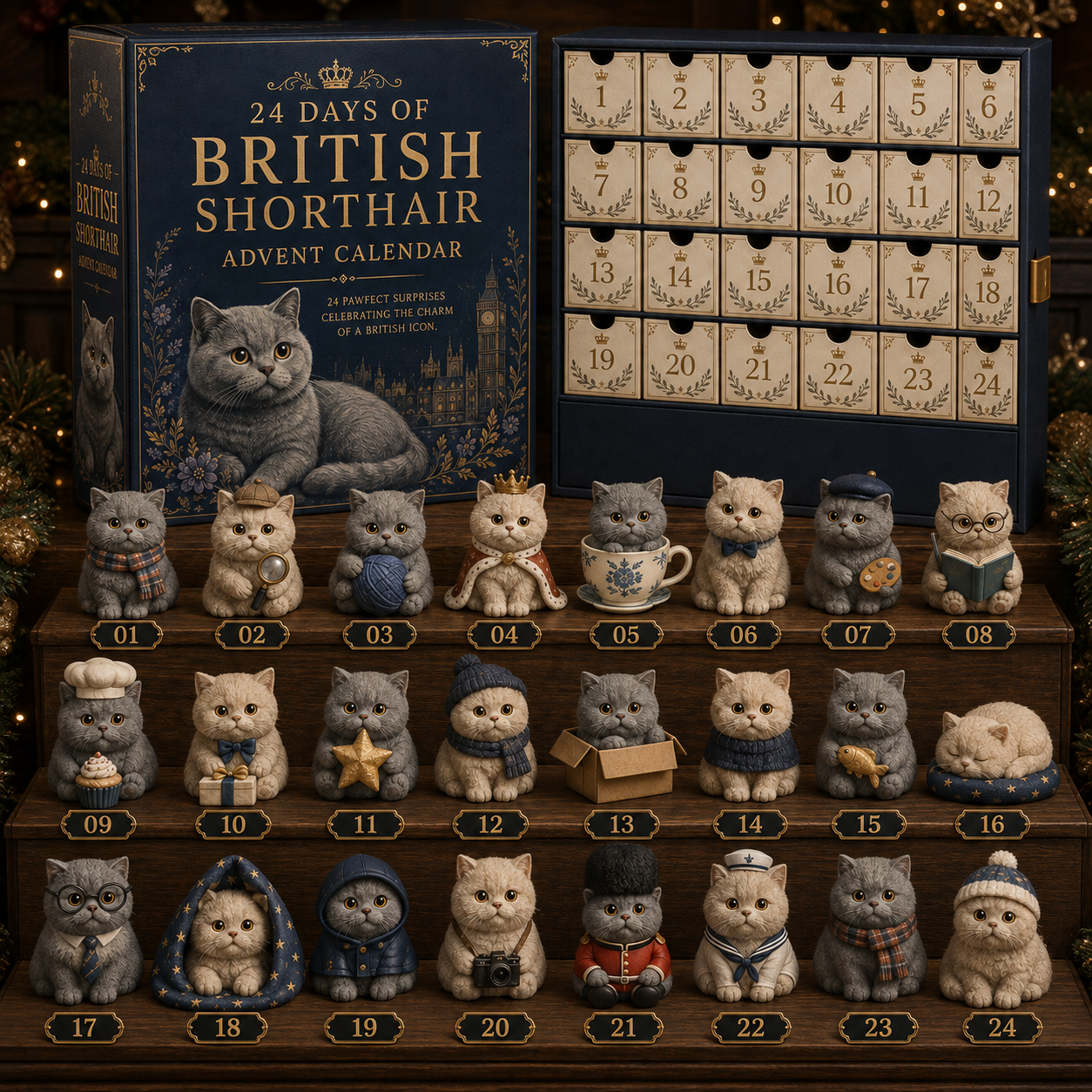 2026 British Shorthair Advent Calendar | 24-Day Festive Countdown Calendar