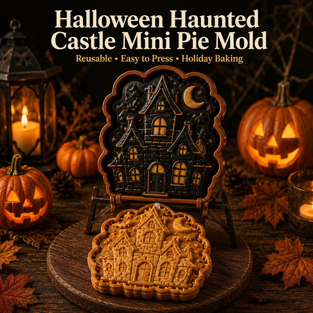 🎃 Halloween Mini Pie Mold Collection | Reusable Embossed Molds for Shaping Detailed Pumpkin, Ghost, Reindeer, Tree & Holiday Pies 🥧✨