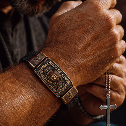 🔥LAST DAY 50% OFF - ✝️CHRIST IS MY STRENGTH: Father’s Day Faith Bracelet, Daily Spiritual Reminder for Christian Dads