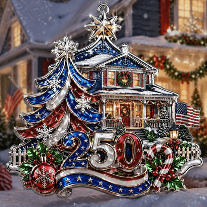 America 250th Anniversary Christmas Ornament